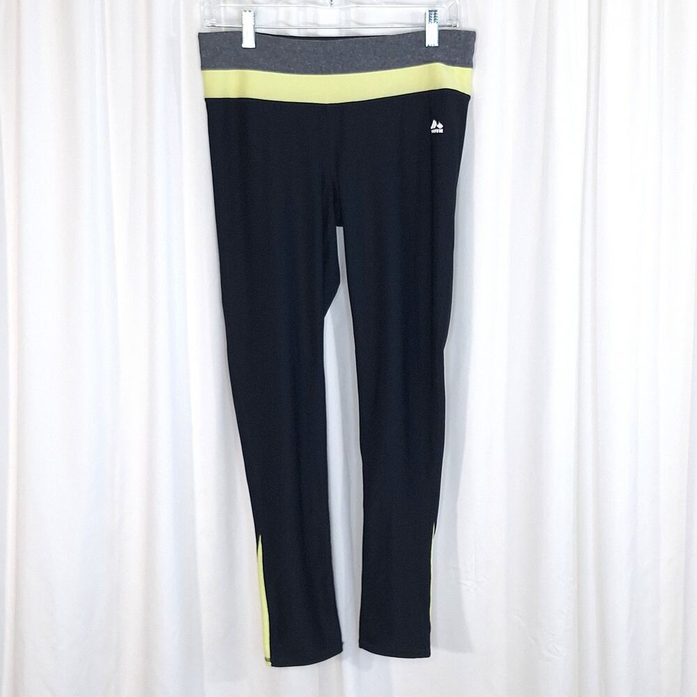 RBX‎ Black Athletic Leggings Womens Large Cropped Zip Pocket Stretch Activewear